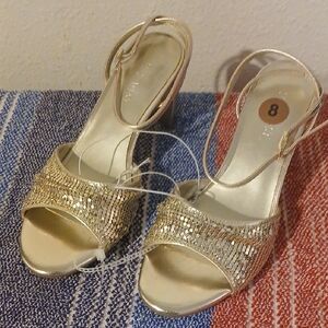 Nine West Gold Sequin Heels